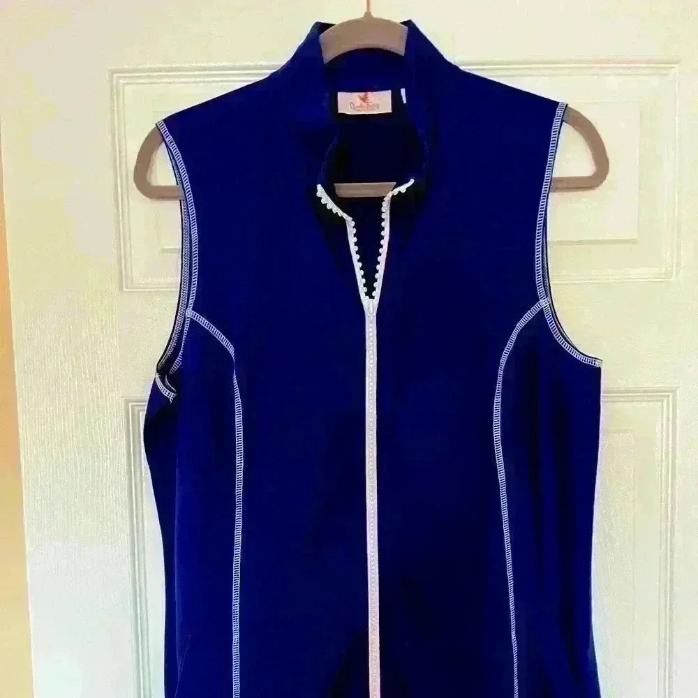 Quacker Factory Rhinestone French Terry Knit Vest